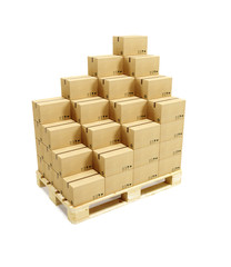 pallet with cardboard boxes