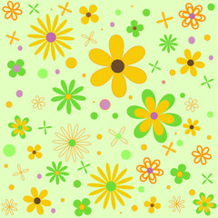 spring flowers seamless pattern