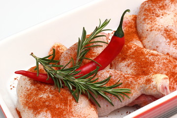 Hähnchenschenkel pikant - Peperoni u. Rosmarin