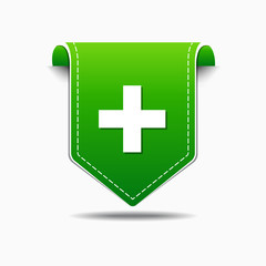 Plus Sign Green Vector Icon Design