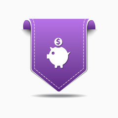Piggy Bank Purple Vector Icon Design