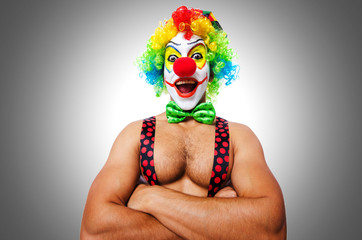 Funny clown isolated on white
