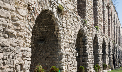 Valens Aqueduct in Istanbul, side view