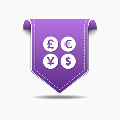 Currency Sign Purple Vector Icon Design