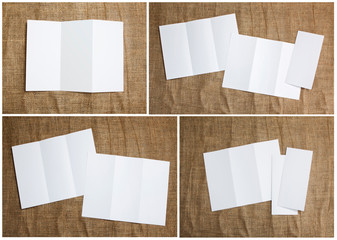 blank white folding paper flyer