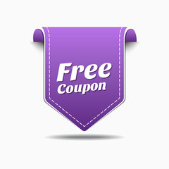 Free Coupon Purple Vector Icon Design