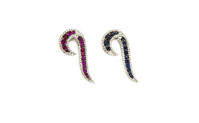 Earrings isolated on a white background
