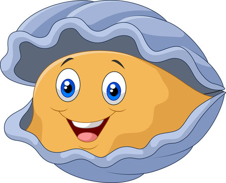 Cartoon happy oyster