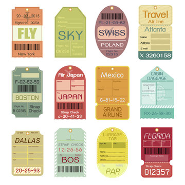 Set Of Vintage Luggage Tags