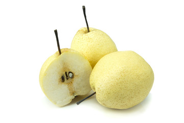Chinese pear isolated on white background.