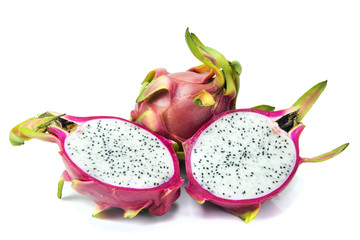 Dragon fruit isolated on white background.
