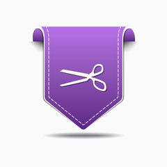 Scissor Sign Purple Vector Icon Design