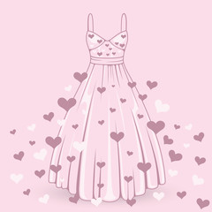 Wedding dress with hearts