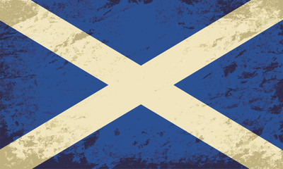 Fototapeta premium Scottish flag. Grunge background. Vector illustration
