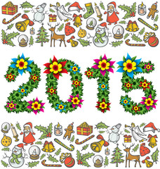 Vector flower numbers 2015