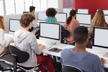 Students working in computer room