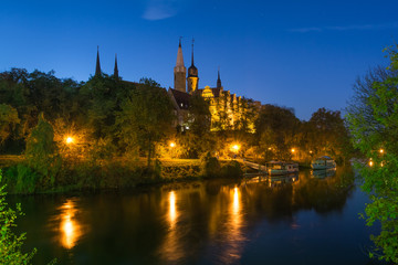 Schloss in Merseburg in der Abenddämmerung