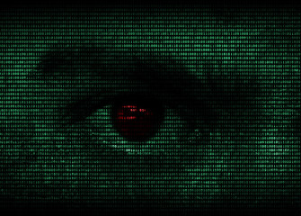 Eye in binary code