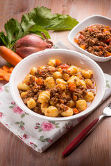 homemade gnocchi with ragout sauce