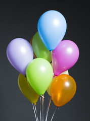 Colorful Balloons on Dark Background