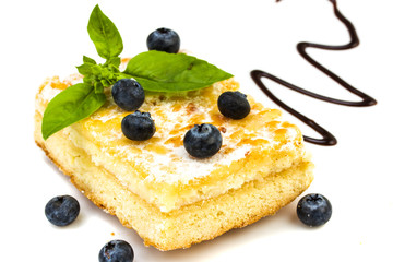 pastry with berries isolated on white