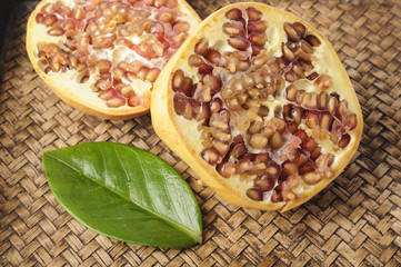 Orange variety of pomegranate and grain