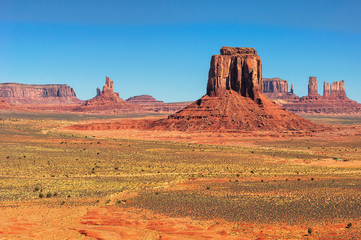 Monument valley under the blue sky