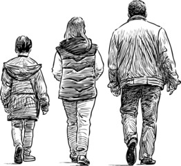 Family on a walk