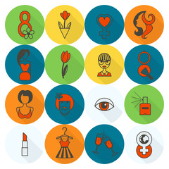 Womans Day Icon Set