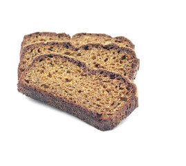 Three slices of rye bread