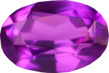 single lilac gem on white