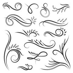 Vignettes with swirls and leaves