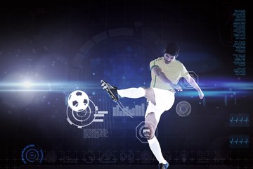 Composite image of football player