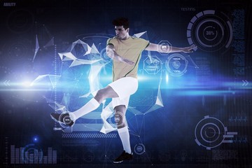Composite image of football player