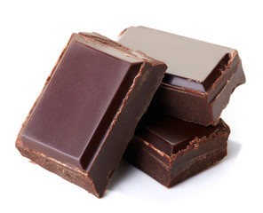 Pieces of dark chocolate