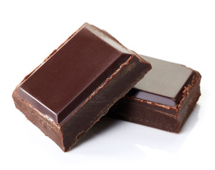 Pieces of dark chocolate