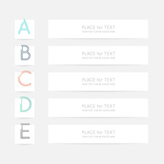 Vector colorful text box, trendy colors.