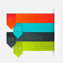 Set of colorful text box with steps, trendy colors.