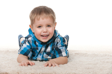 Laughing preschool boy
