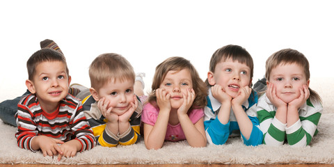 Five cheerful children