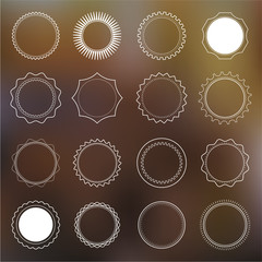 Collection of round frames on de-focused background