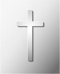 Vector cross on grey background