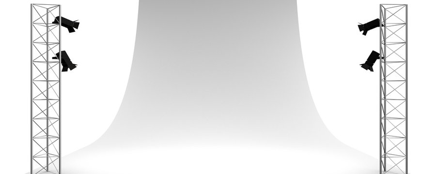 Lege opname studio met wit doek