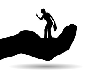 Vector silhouette of a woman.