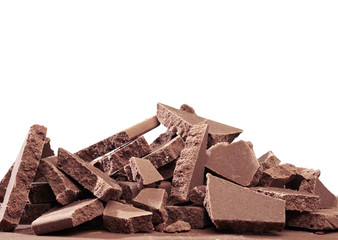Crushed blocks of chocolate
