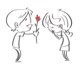 niños enamorados en linea