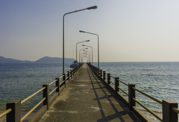 Naklejka premium long way of port in landscape orientation