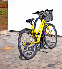 Modern bicycle with basket