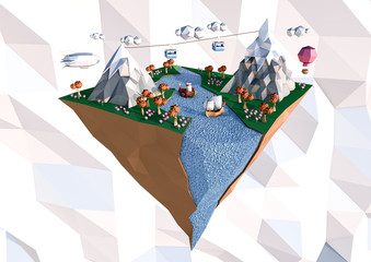 lowpoly - mountain Island © studiozuercher