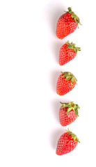 Strawberries over white background